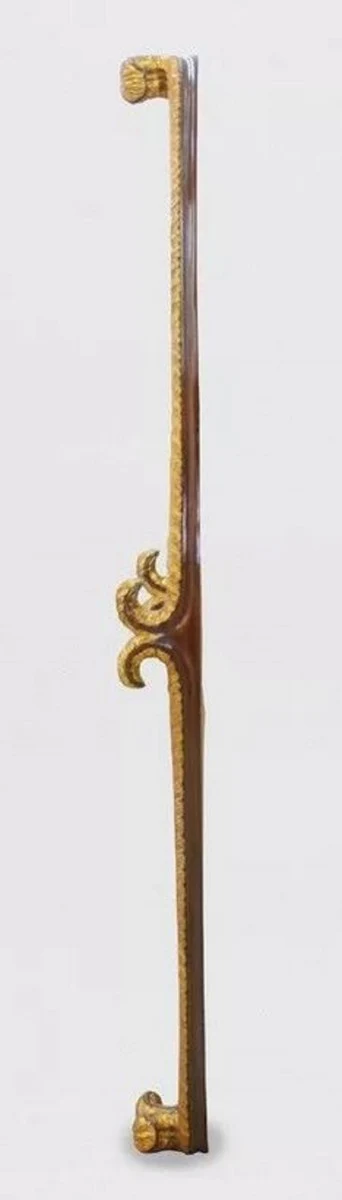 Luxury Baroque Standing Mirror Antique Gold / Dark Brown - Oval Baroque Style Bedroom Mirror - Luxury Bedroom Furniture in Baroque Style - Baroque Furniture - Noble & Magnificent