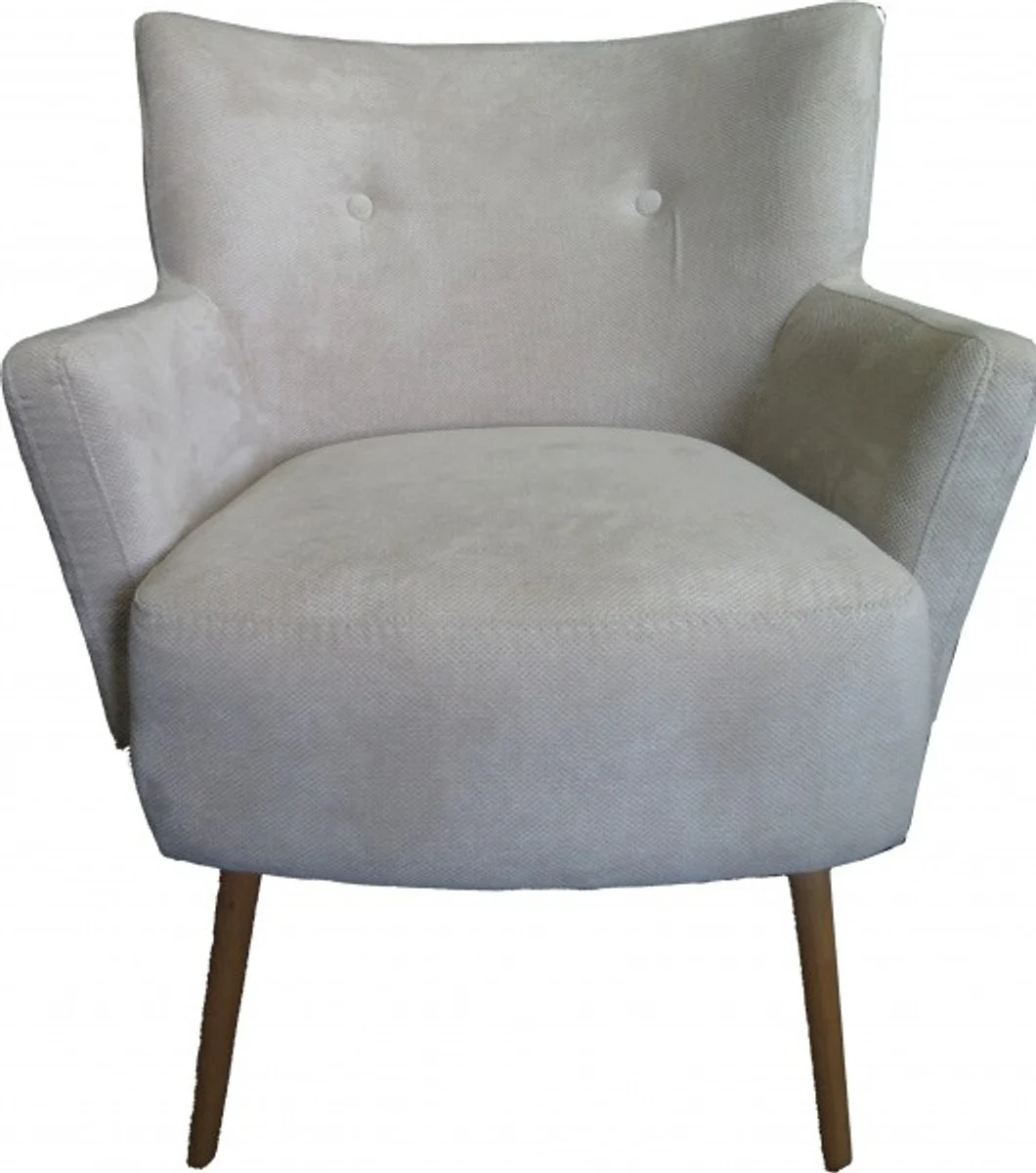 Retro Salon Sessel Beige-Grau - Cocktailsessel 60er Jahre Stuhl