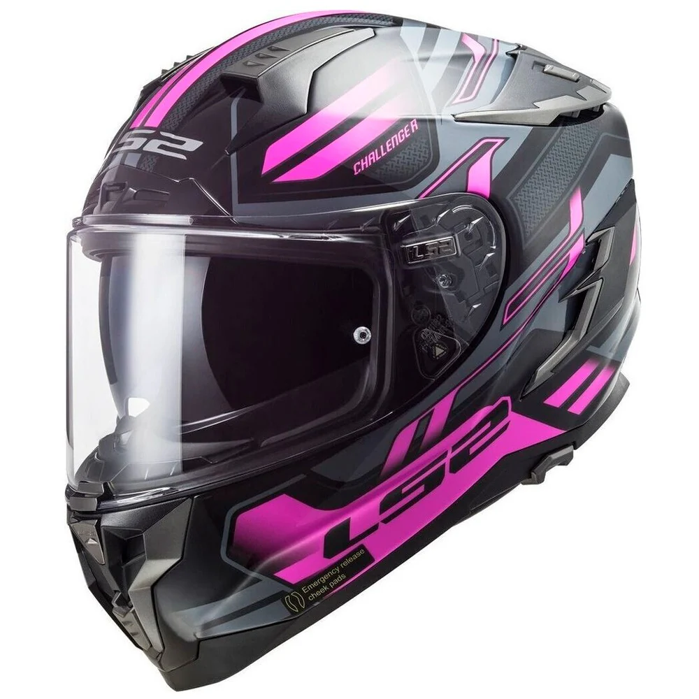 CASCO LS2 FF327 CHALLENGER SPIN - GRIS / ROSA