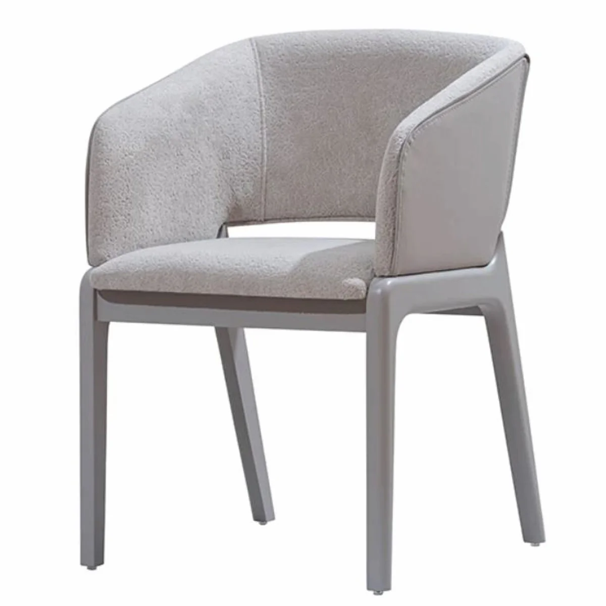 Luxus Esszimmer Stuhl mit Armlehnen Grau H. 81 cm - Esszimmer Möbel