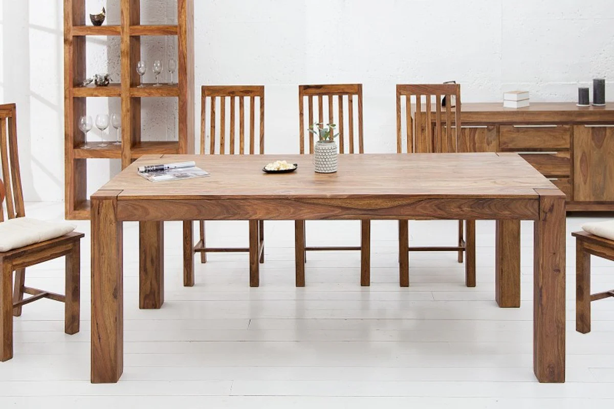 Designer dining table 160cm solid Sheesham wood - restaurant furniture - heavy version