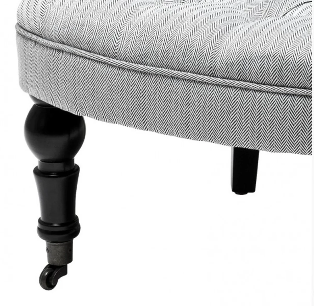 Luxus Barock Salon Stuhl Paris mit Fischgratmuster weiss/schwarz aus der Luxus Kollektion von - Hotel Cafe Restaurant Möbel Einrichtung