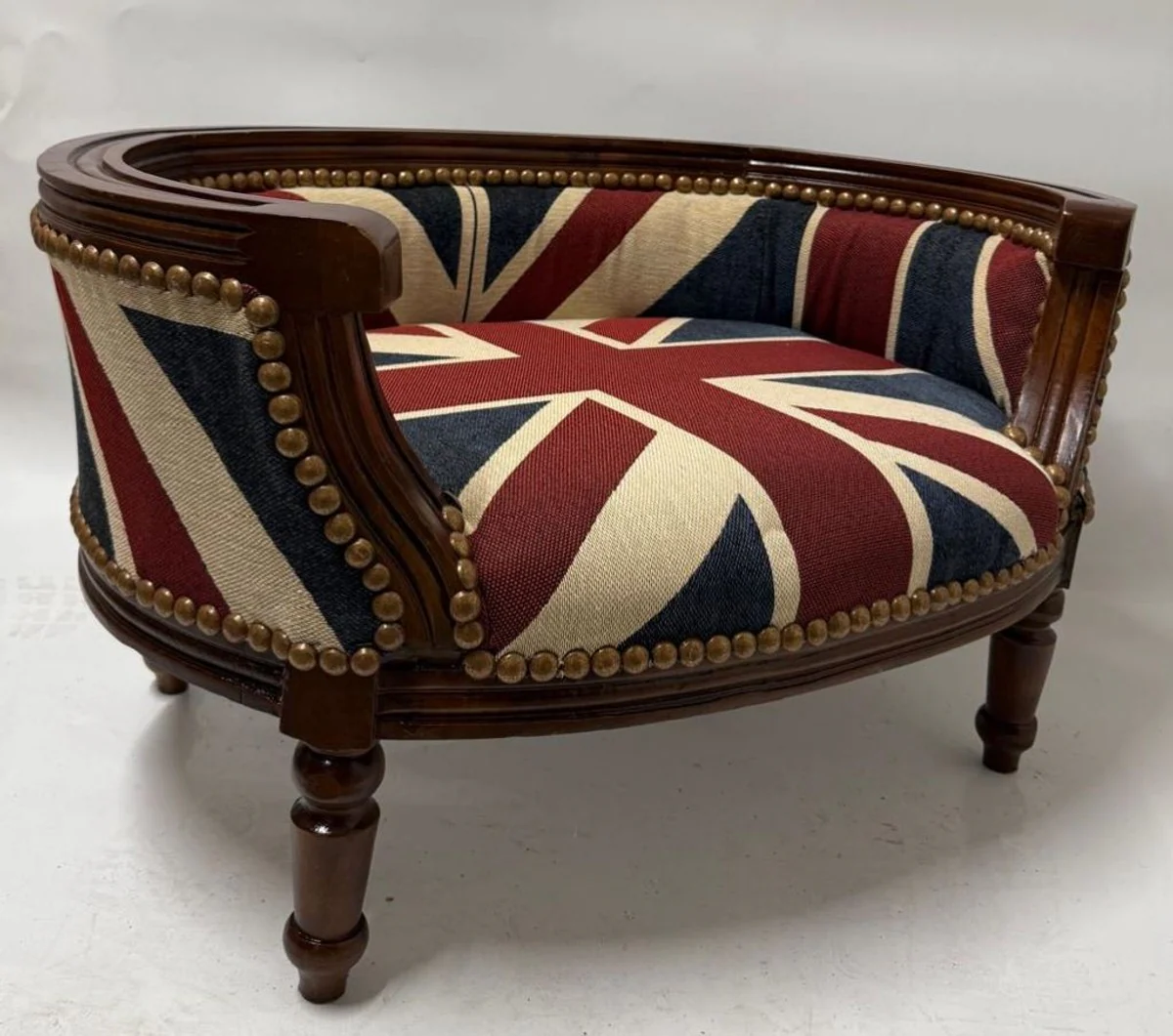 Baroque Dog & Cat Bed Union Jack / Dark Brown - Baroque Animal Furniture