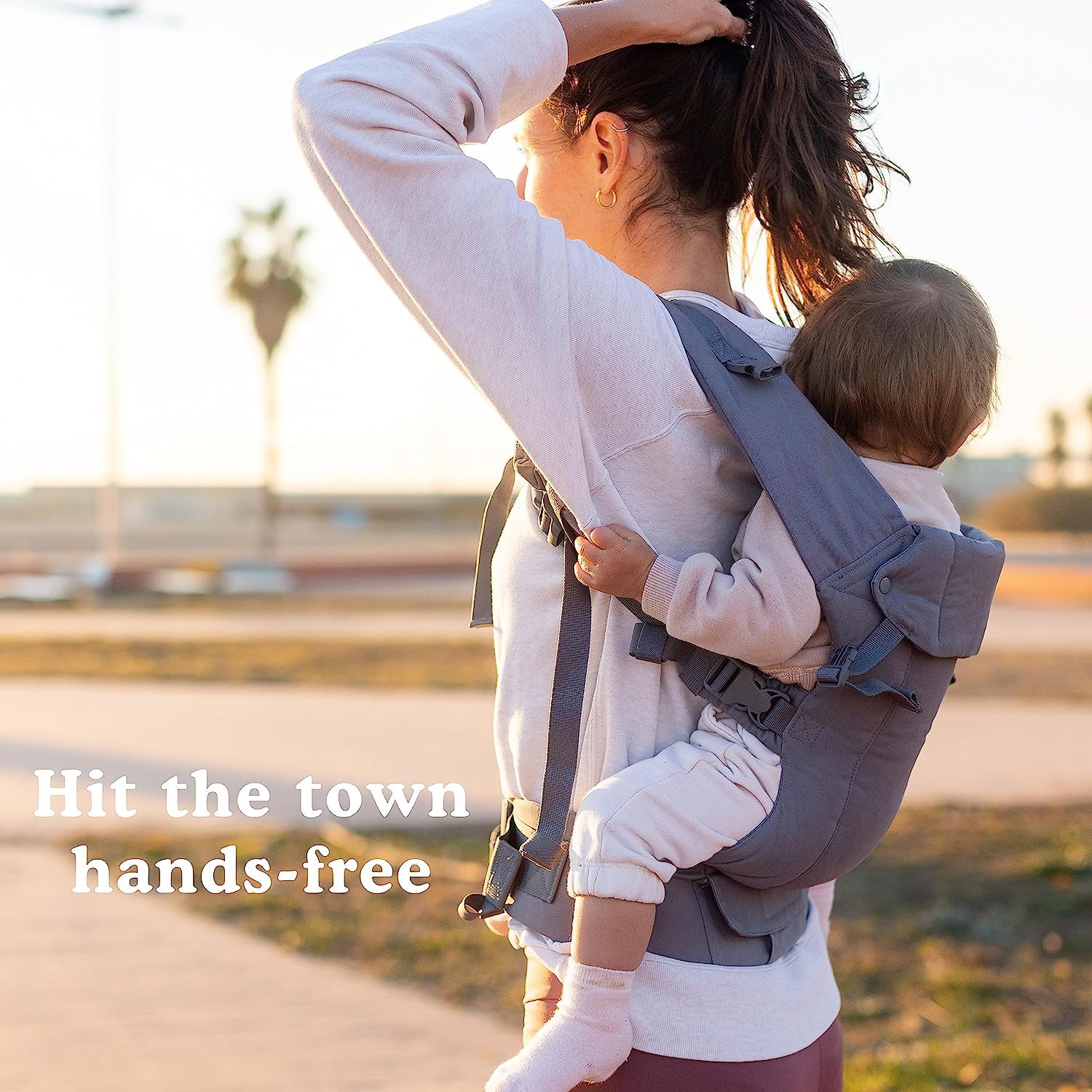 Babytrage für Neugeborene bis Kleinkinder – alle Positionen Babytrage, Babytrage-Rucksack und Baby-Vordertrage mit verstellbarem Sitz, ergonomische Babytrage, 3,3–15,6 kg (Marineblau)