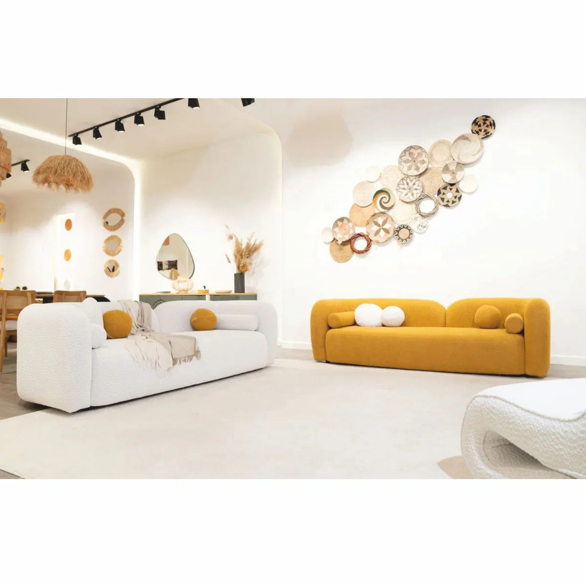 Luxury living room & hotel sofa ocher 240 cm - luxury furniture