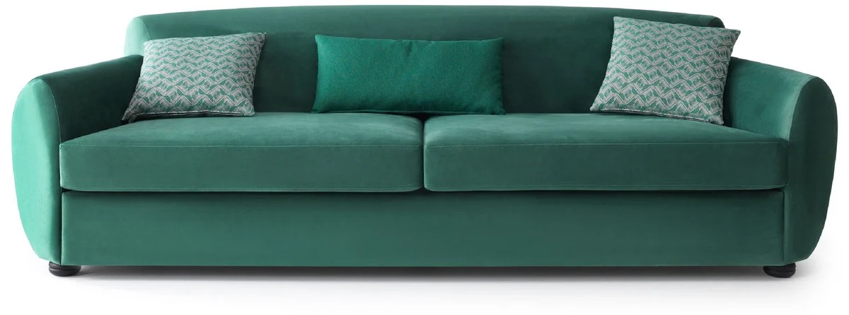 Luxury sofa green / black 260 x 105 x H. 80 cm - living room sofa - hotel sofa - living room furniture - hotel furniture - luxury furniture - living room furnishings - luxury furnishings