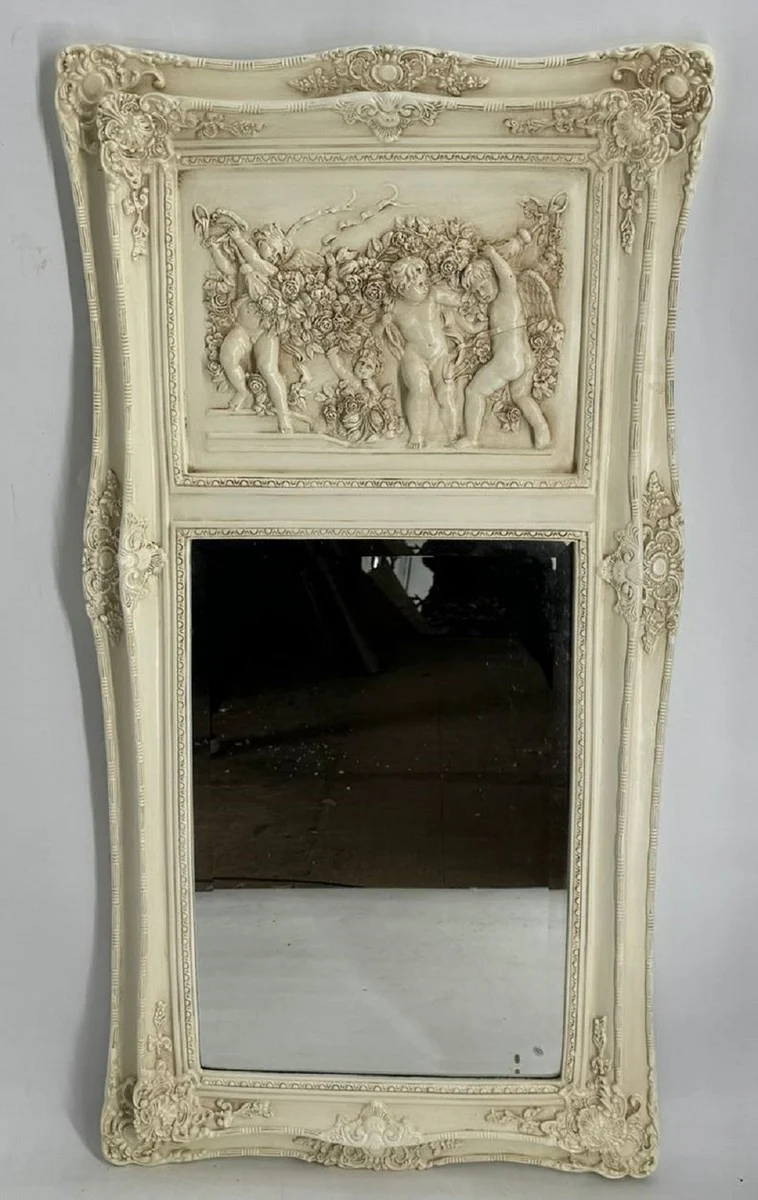 Barock Spiegel Creme H. 117 cm - Barock Möbel