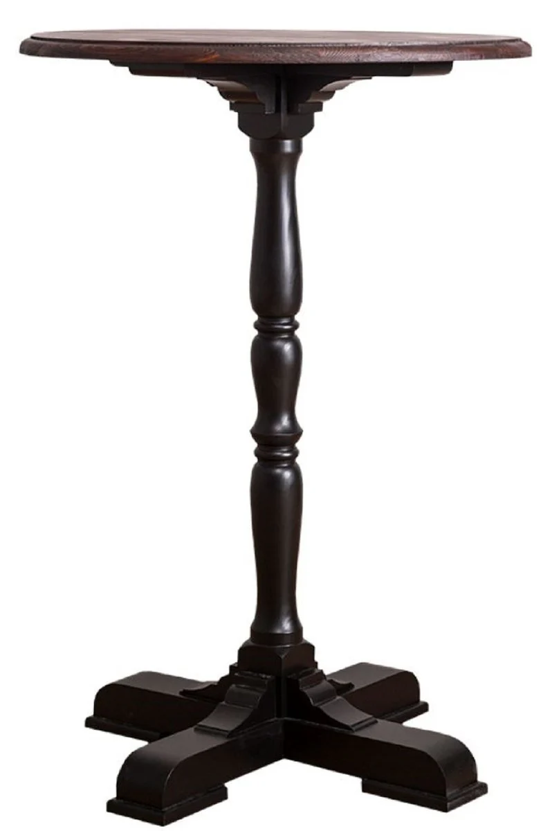 Country house style bar table black / dark brown Ø 78 x H. 110 cm - Round bar table in country house style
