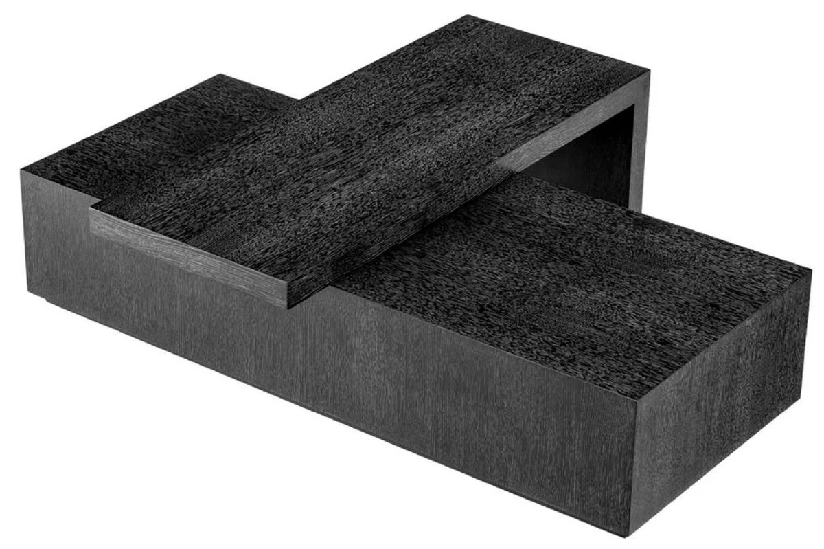 Luxury coffee table black gray - solid wood living room table with rotating table top - living room furniture - hotel furniture - luxury furniture - luxury furnishings