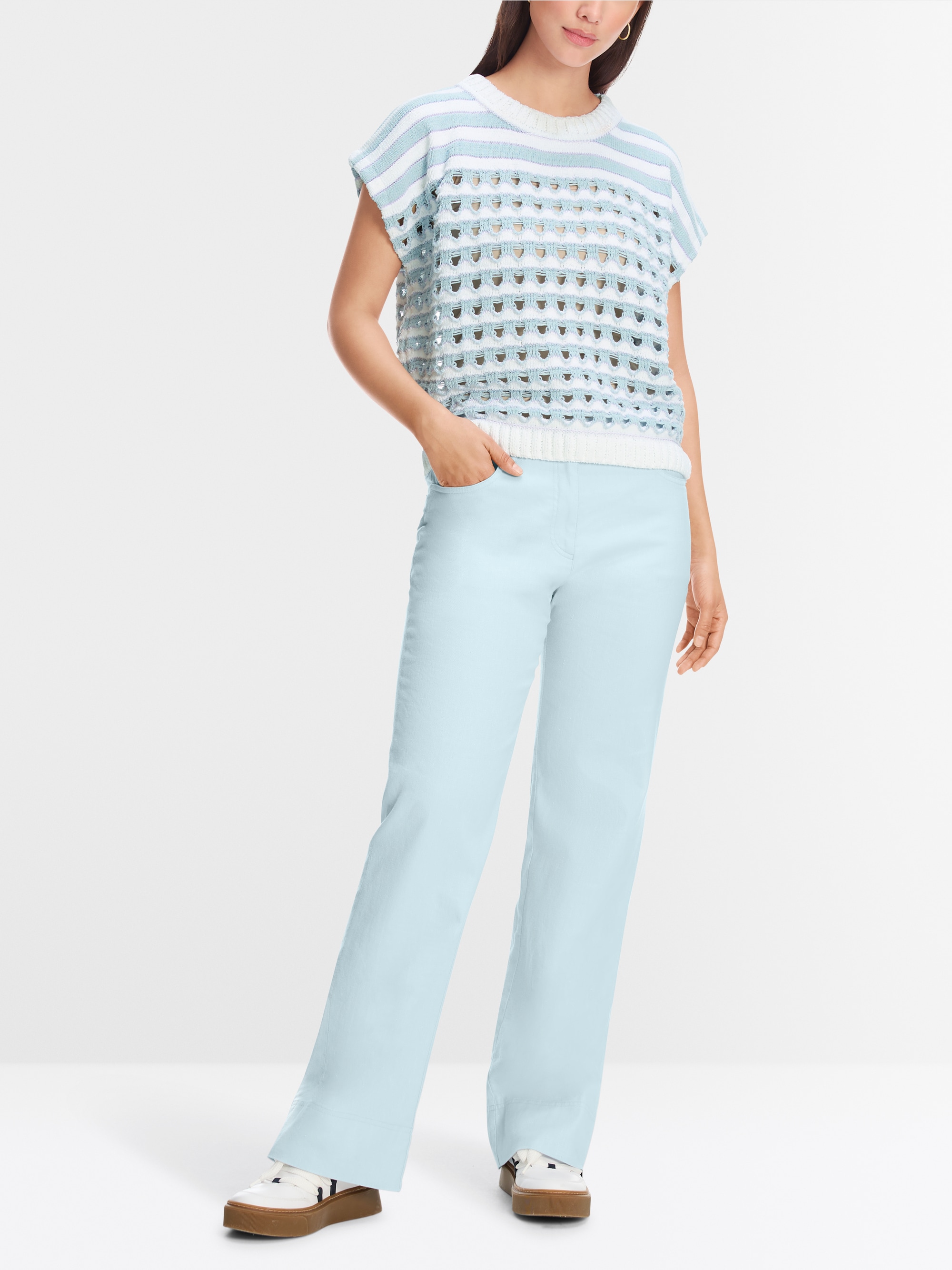 In Deutschland gestrickter Ajour-Pullover von Marc-Cain