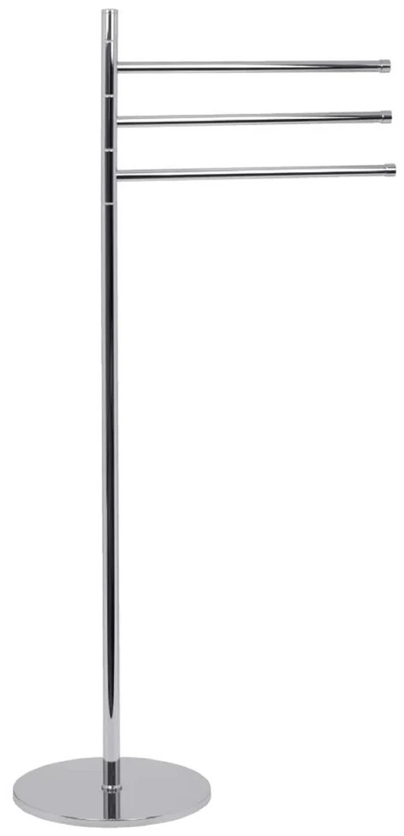 Luxury bathroom towel rail silver Ø 24 x 33.5 x H. 94 cm - Freestanding brass towel rail - Bathroom furniture - Hotel furniture - Luxury quality - Made in Italy