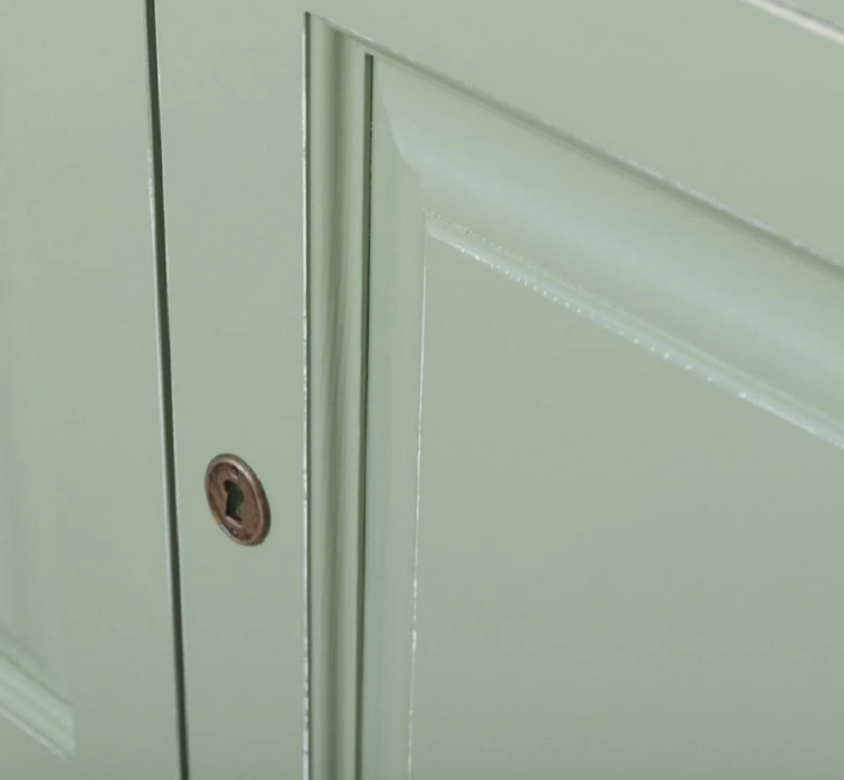 Country house style bookcase green / gray 120 x 39 x H. 197 cm - solid wood cupboard - living room cupboard - office cupboard - country house style furniture