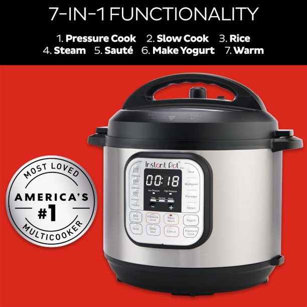 Instant Pot DUO80 8 Qt 7-in-1 Mehrzweck-Programmierbare Druckkocher