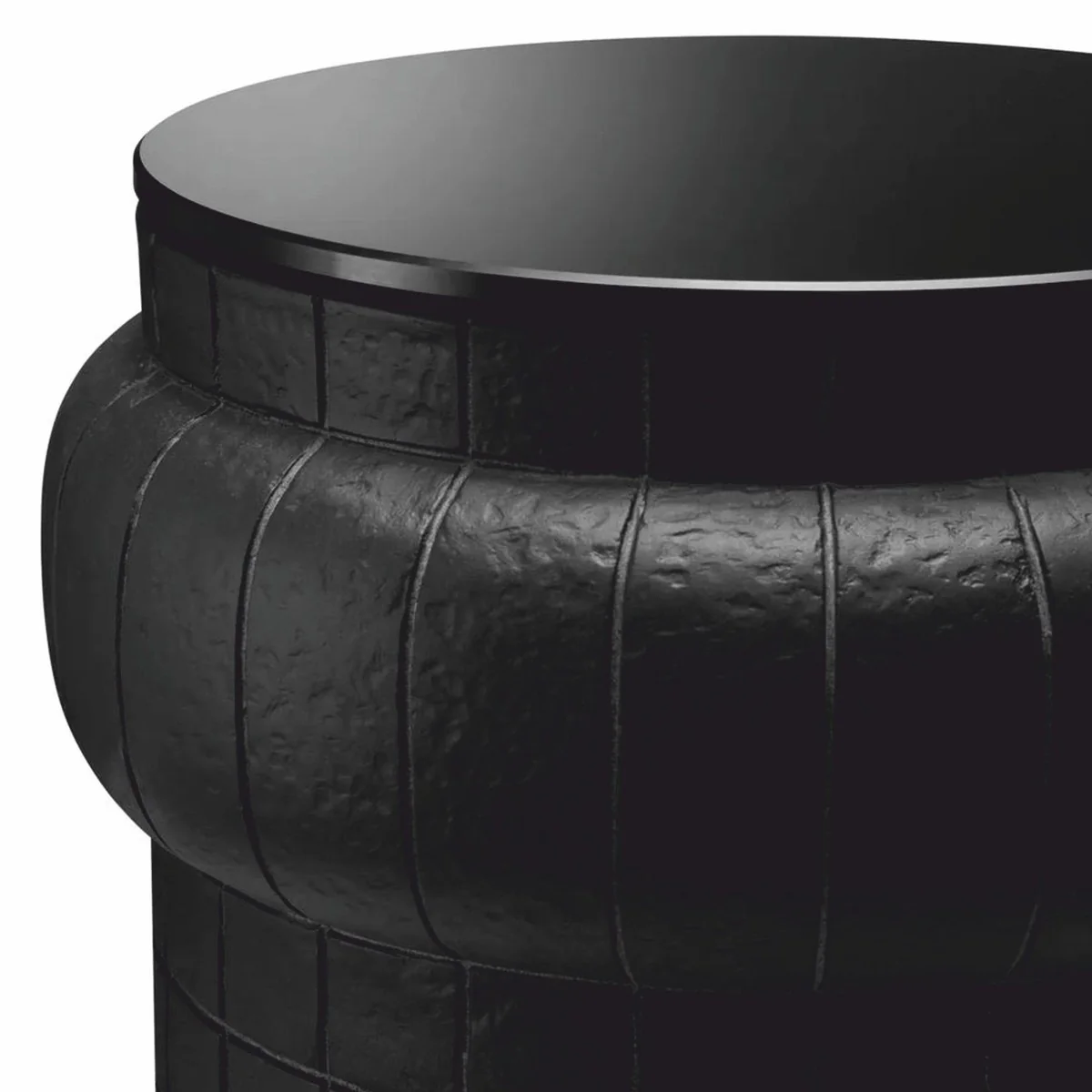 Luxury side table with glass top black H. 52 cm - luxury furniture