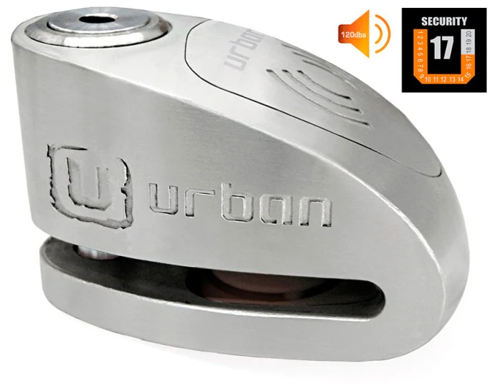 ALARMA URBAN DISKLOCK UR910S 10mm SRA INOX PLATA