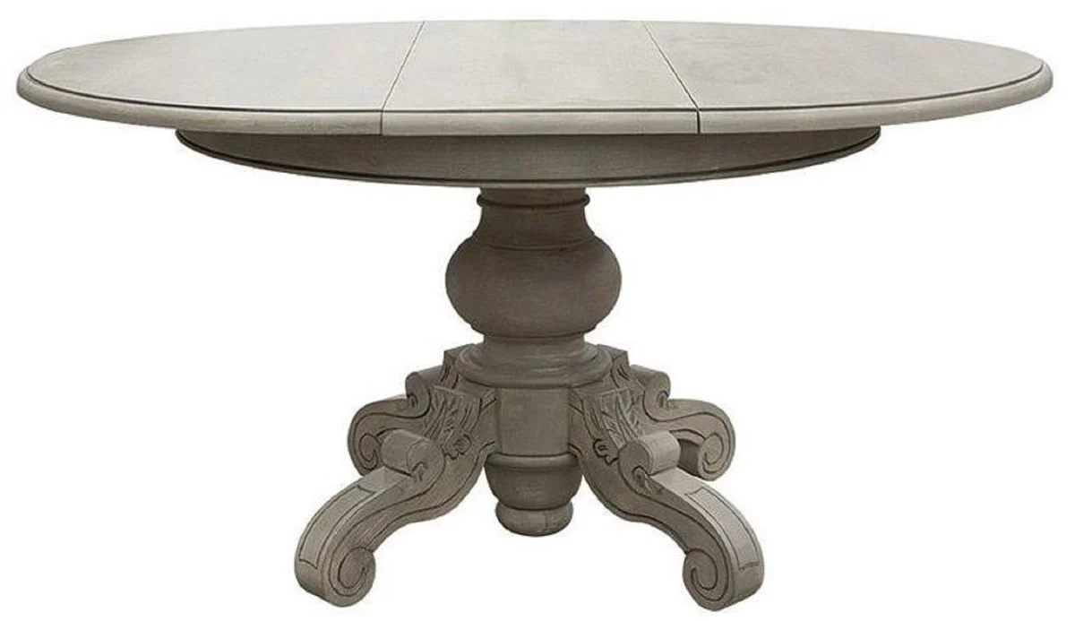 Luxury country house style extendable dining table gray Ø 120-160 cm