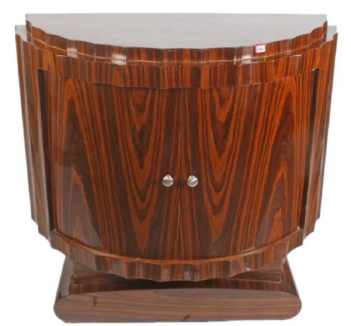 Art Deco bedside table brown 100 x 45 x H. 95 cm - Half-round mahogany side table with 2 doors - Luxury quality