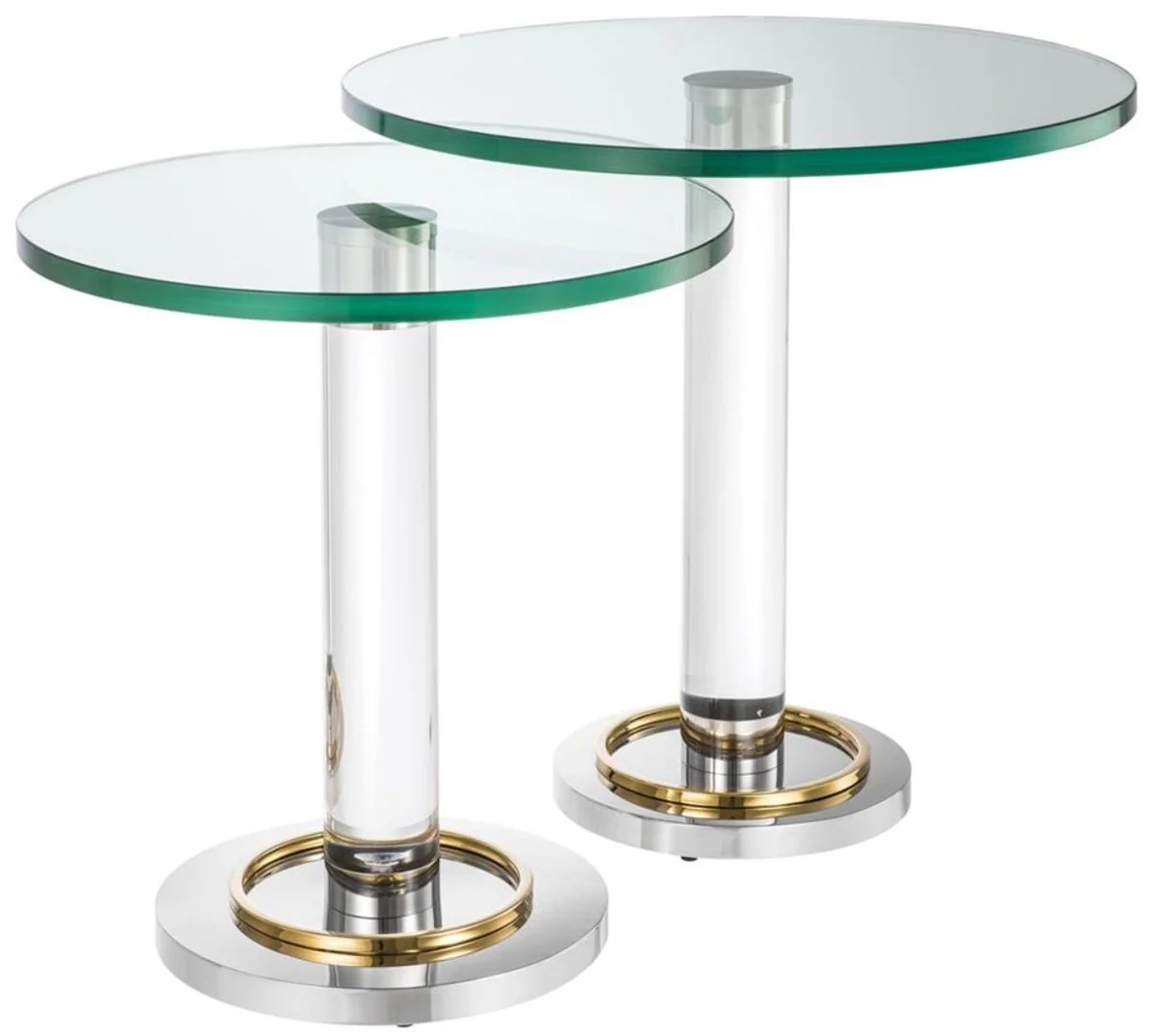 Luxury living room side table set silver / gold - living room furniture