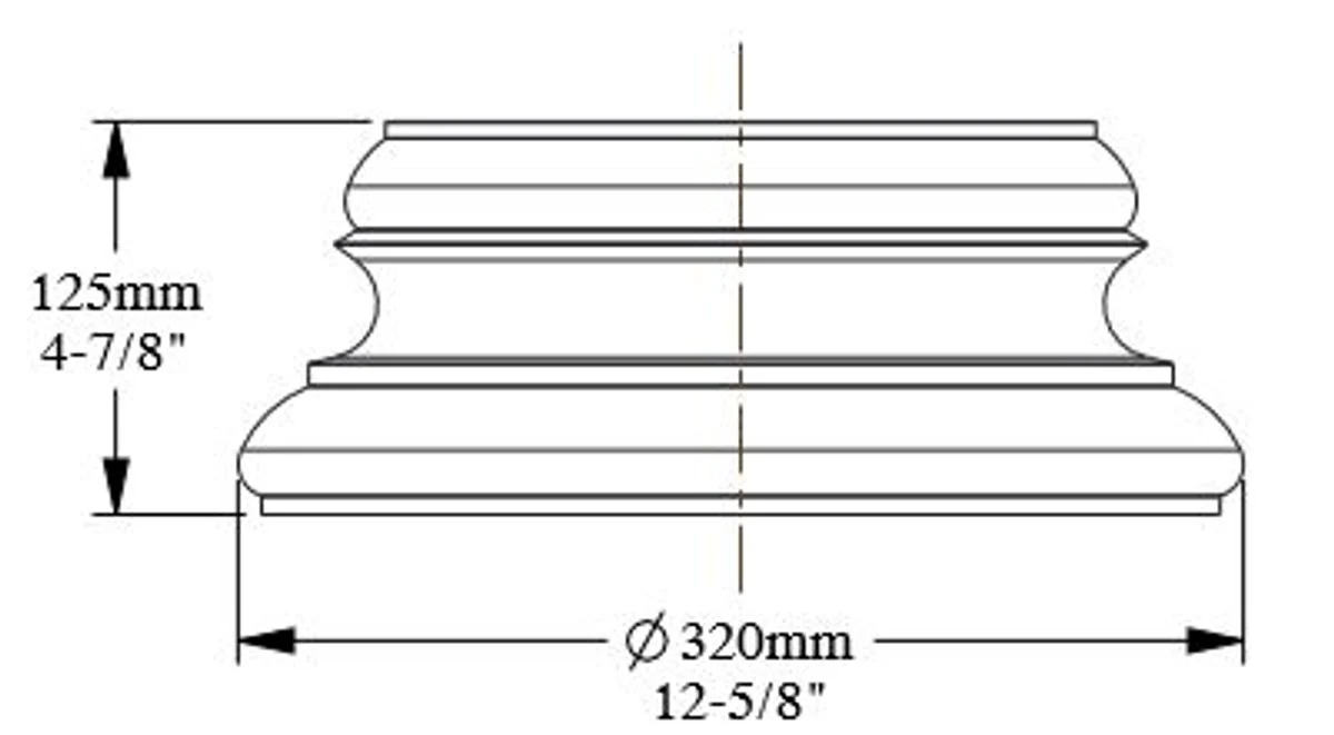 Baroque decorative element column base base white 32 x 16 x H. 12.5 cm - magnificent wall decoration - baroque decoration