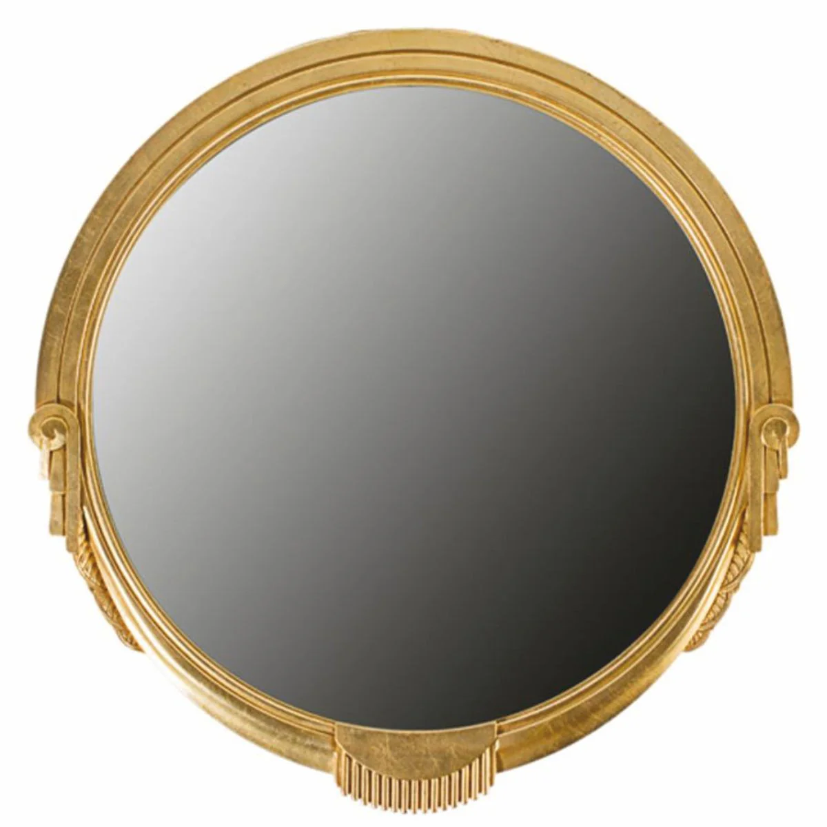 Luxus Barock Massivholz Spiegel Gold 81 x H. 82 cm - Made in Italy