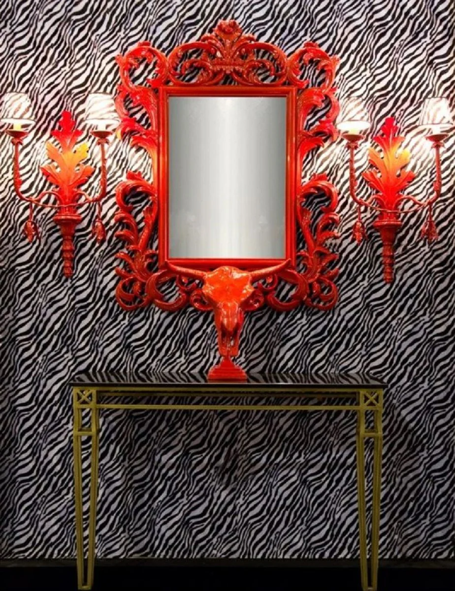 Luxury Baroque Mirror Red - Handmade wall mirror in Baroque style - Magnificent Baroque decorative accessories