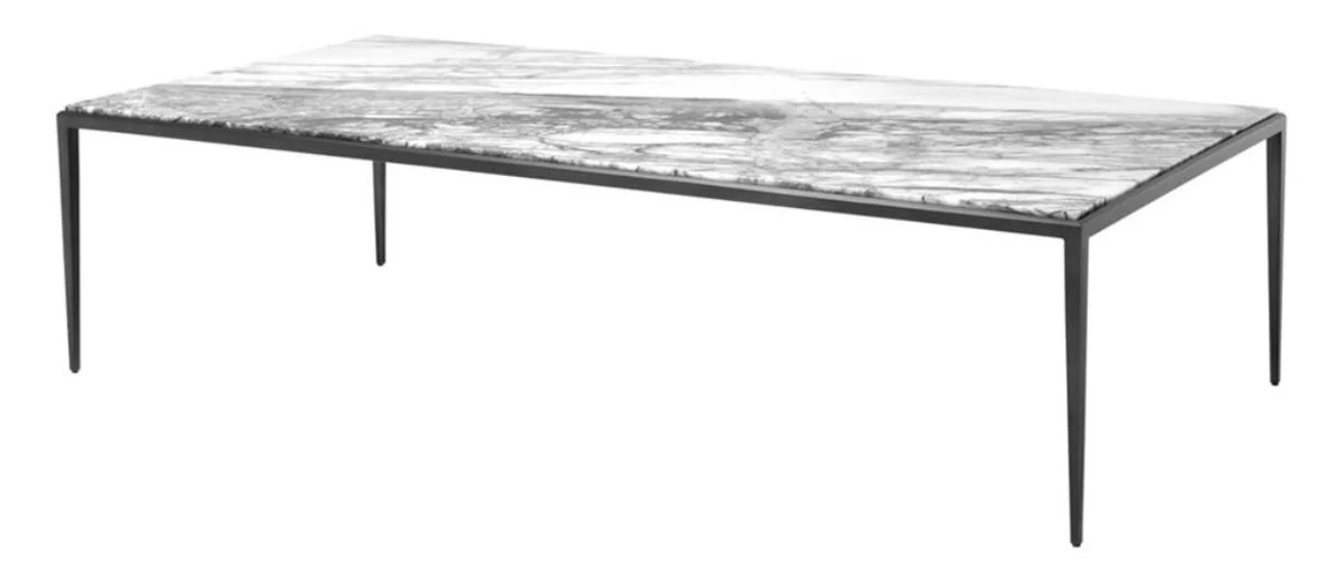 Coffee table in bronze with white marble top 160 x 78 x H. 40 cm - luxury living room furniture