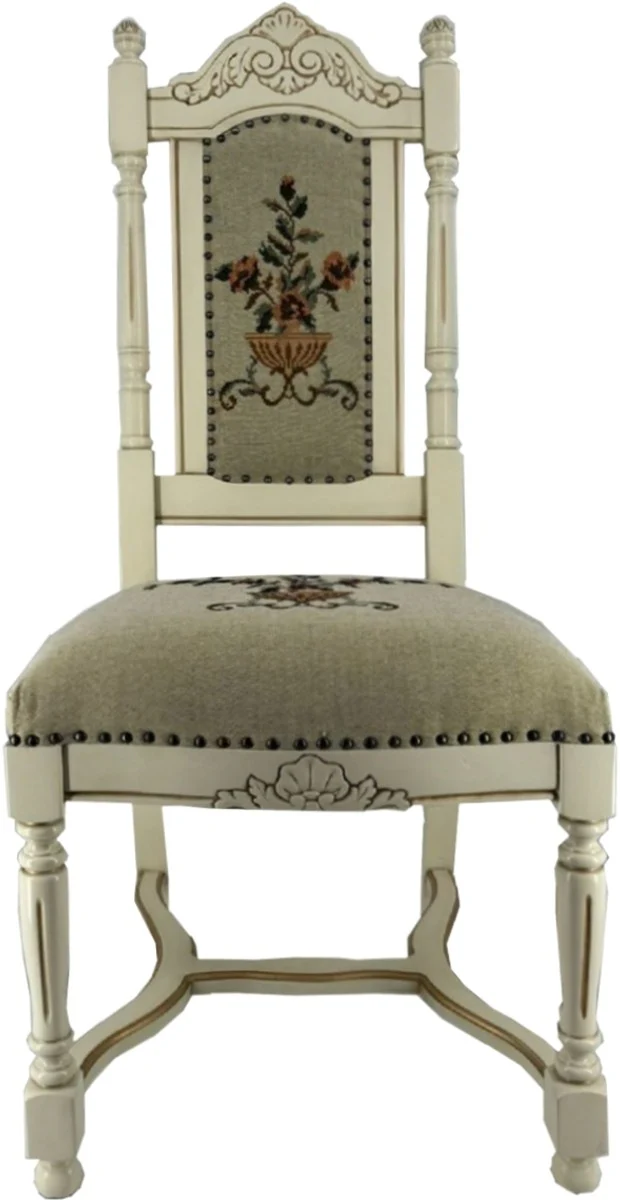 Country house style dining table with glass top brown / black 200 cm - Rustic dining room furniture