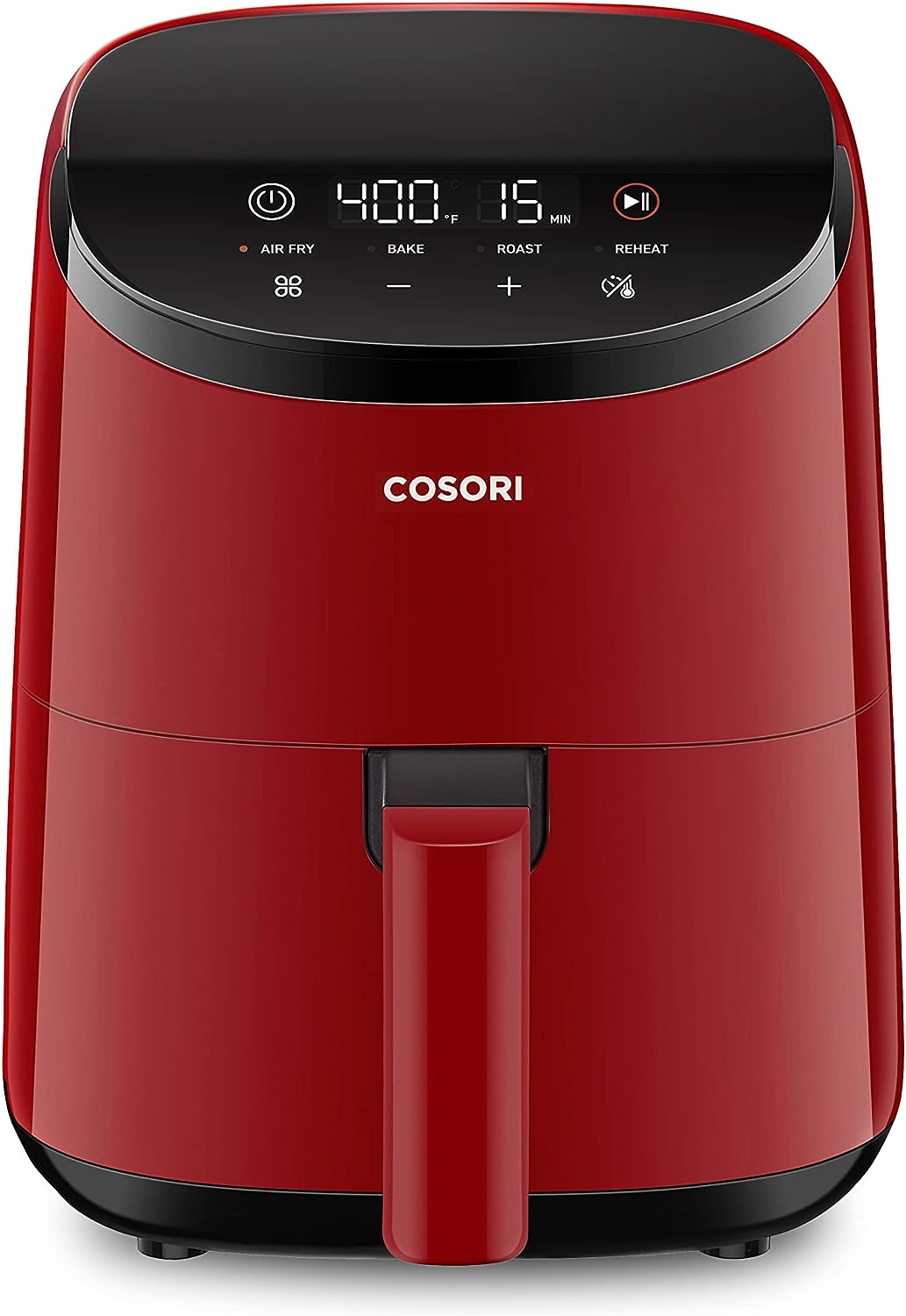 COSORI Small Air Fryer Backofen 2.1 Qt, 4-in-1 Mini Airfryer, Bake, Roast, Reheat, Space-saving & Low-Noise, Nonstick und Geschirrspüler Safe Basket, 97% weniger Öl, Aufkleber mit 6 Referenz Guides, Rot