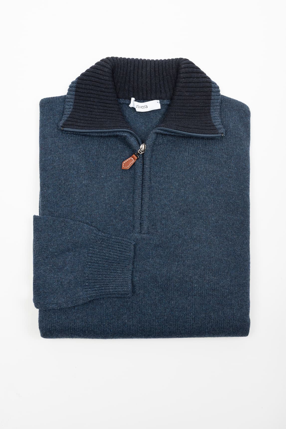 Rivera-Spanien Jersey Rivera Half Zip Petrolblau