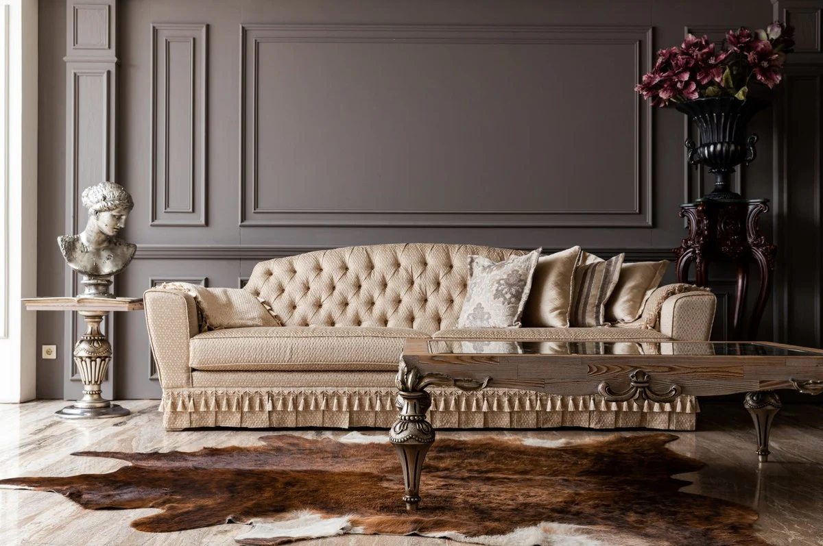 Luxury Baroque Sofa Gold - Handmade Living Room Sofa in Baroque Style - Baroque Living Room Furniture