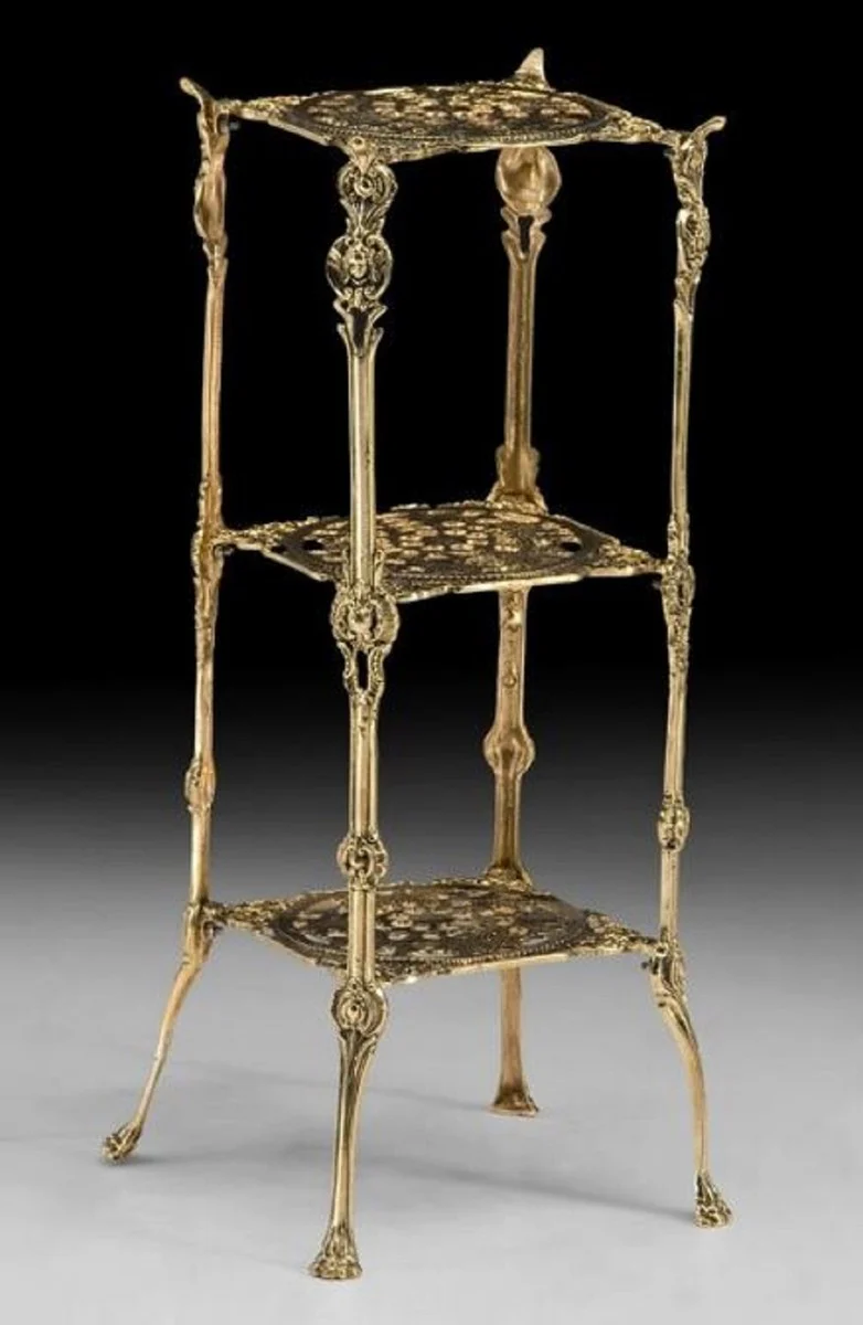 Luxury baroque flower cake stand gold H. 64 cm - bronze flower table - baroque furniture