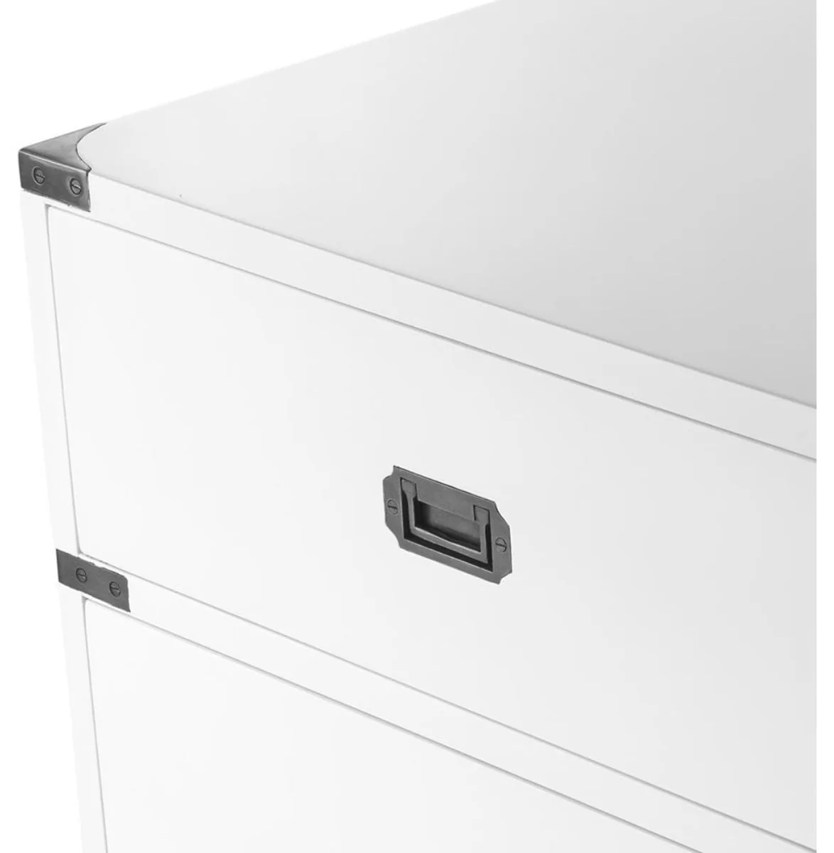 Luxury side table with 3 drawers white 71 x 40.5 x H. 74 cm - living room furniture