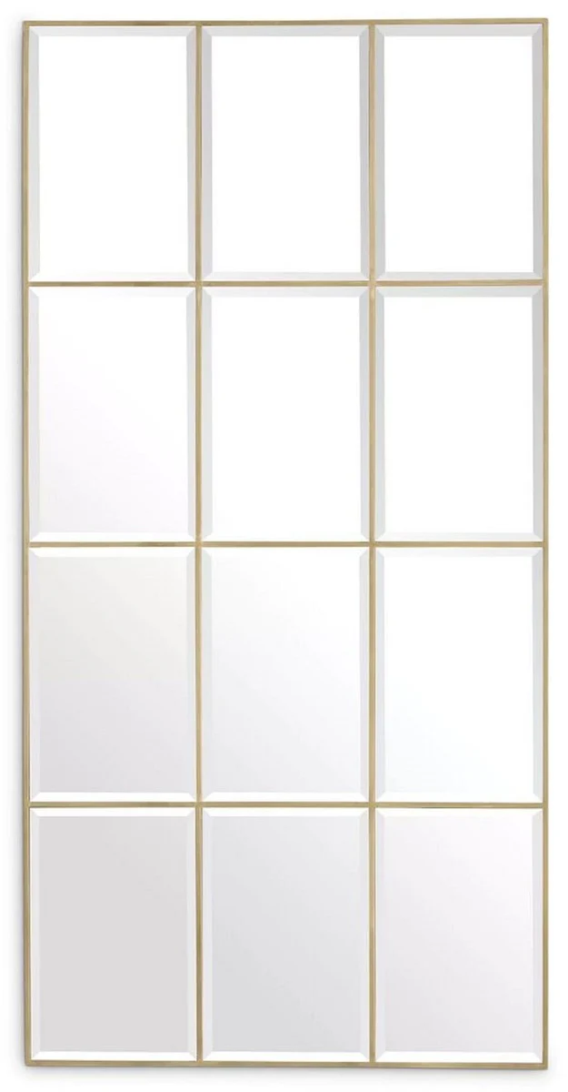 Luxury wall mirror vintage brass 78.5 x H. 215.5 cm - Rectangular living room mirror - Bedroom mirror - Cloakroom mirror - Luxury furniture - Luxury furniture - Luxury furnishings