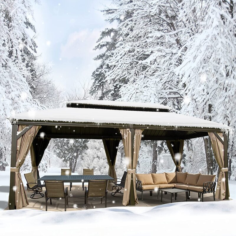 Calaro 19.5 Ft. W x 11 Ft. D Galvanisierter Stahl Patio Gazebo