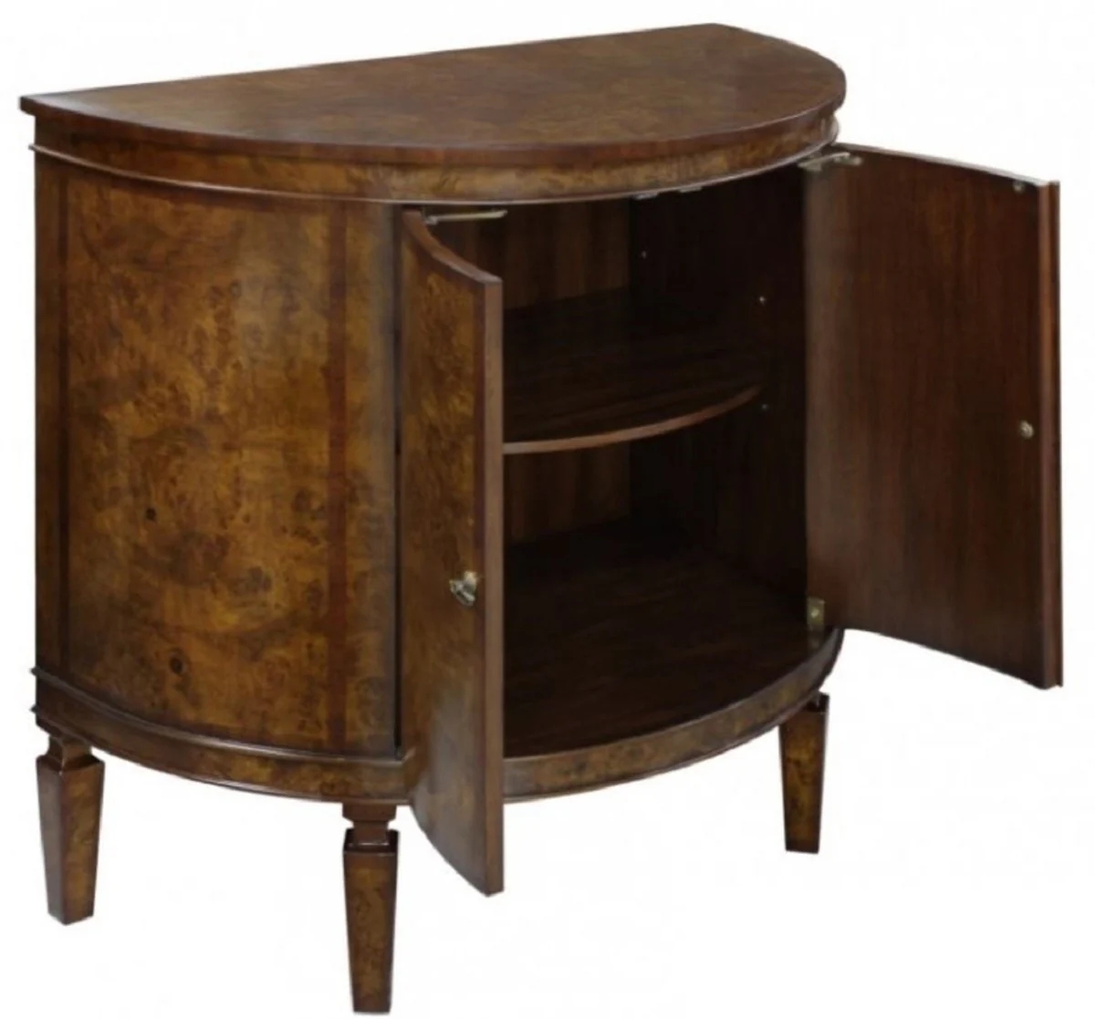 Luxury Art Nouveau chest of drawers light brown / brown 84 x 45 x H. 83 cm - Small semi-circular cabinet with 2 doors