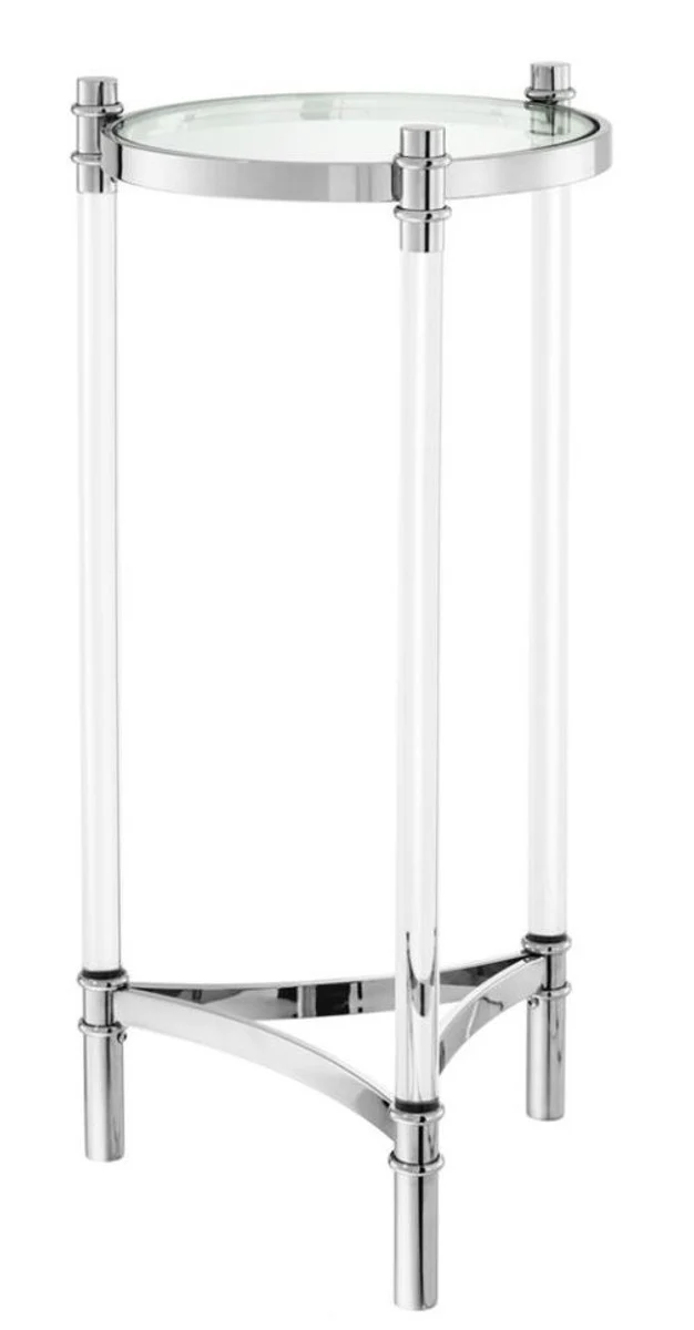 Designer side table silver 41 x H. 90.5 cm - luxury side table