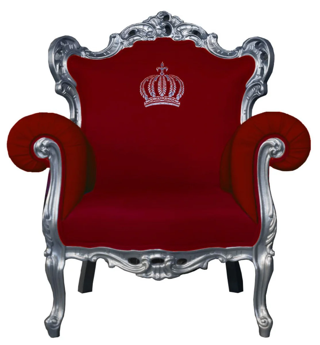 Pompöös by Luxury Baroque Armchair Red / Silver - Pompöös Baroque armchair designed by Harald Glööckler