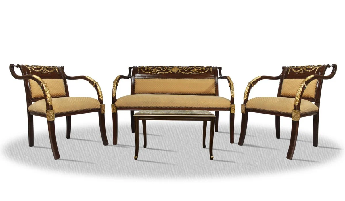 Baroque Salon Set Brown Gold - Hotel Restaurant Furniture