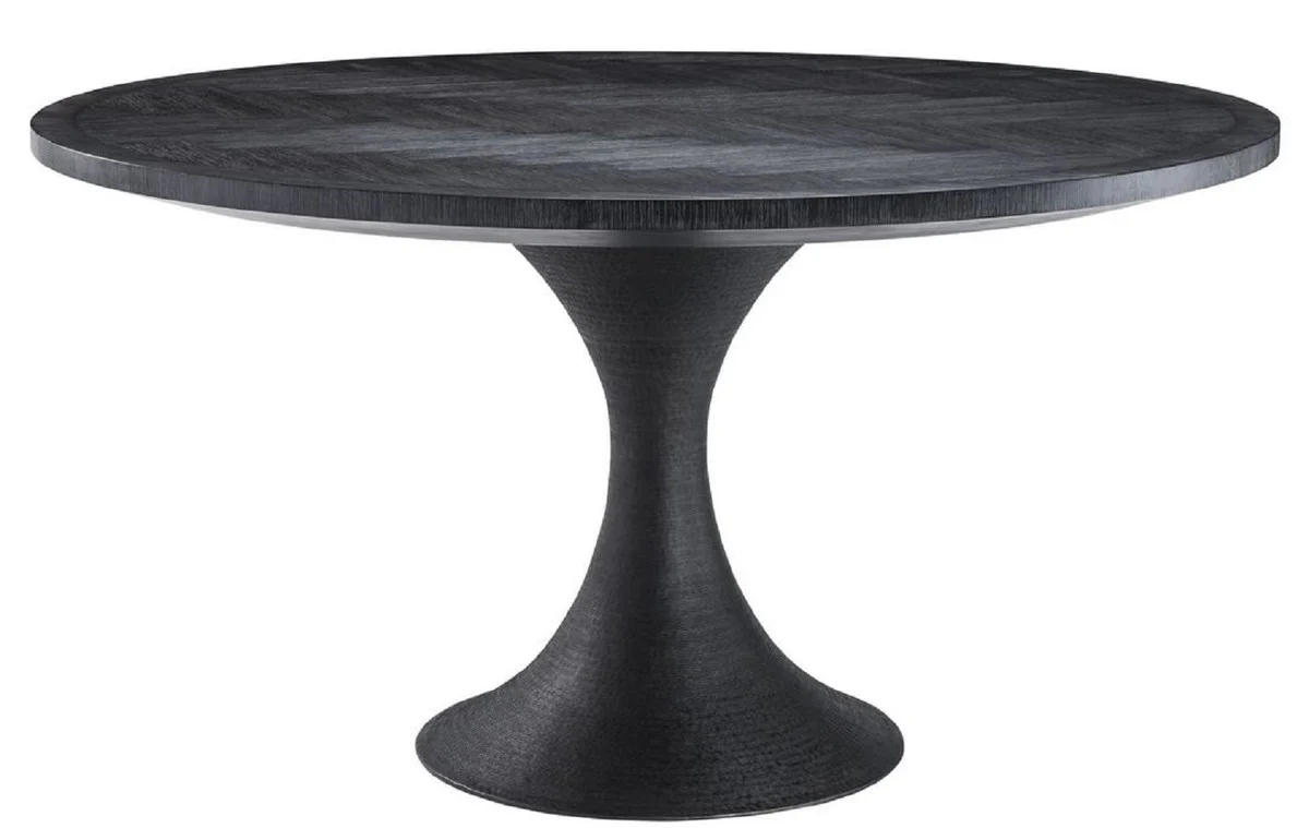 Luxury dining table black Ø 140 x H. 76 cm - Round kitchen table - Luxury dining room furniture