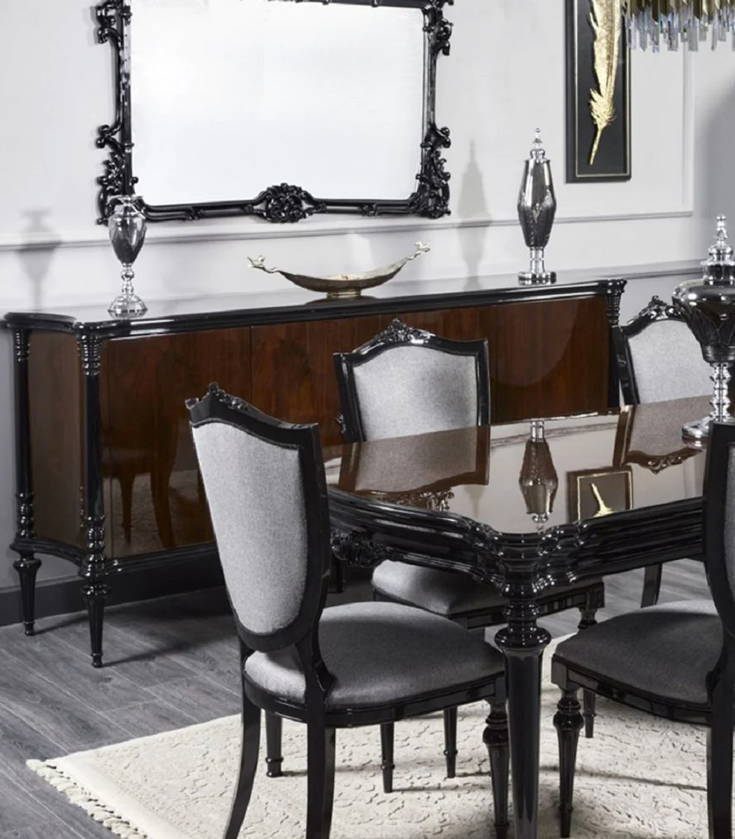 Luxury Baroque Dining Table Black 220 cm - Magnificent Baroque Dining Room Furniture