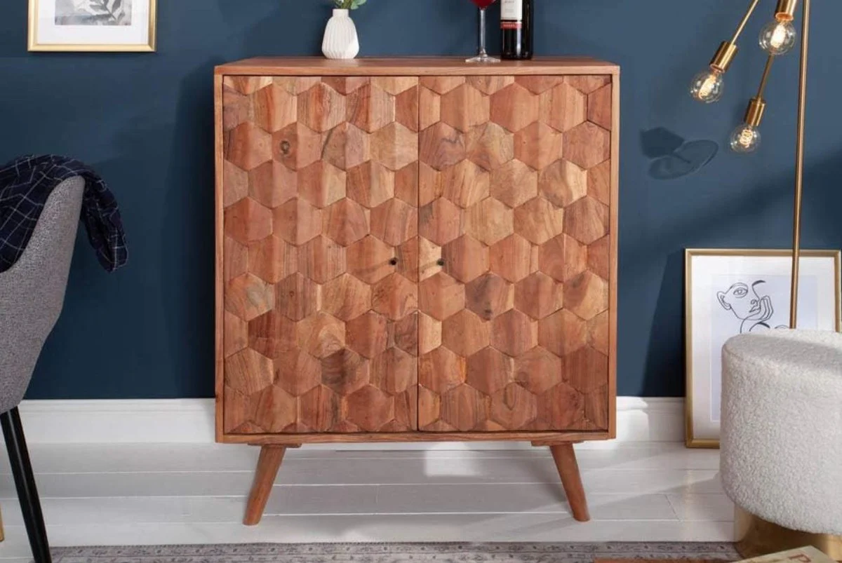 Bar cabinet brown 76 x 46 x H. 89 cm - wine cabinet with 2 doors