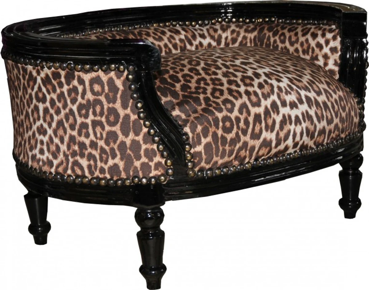 Baroque Dog & Cat Sofa Leopard / Black Dog Bed & Cat Bed