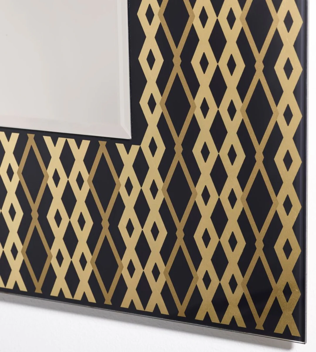 Designer wall mirror black / bronze / gold 99 x H. 127 cm - living room mirror - cloakroom mirror - luxury quality