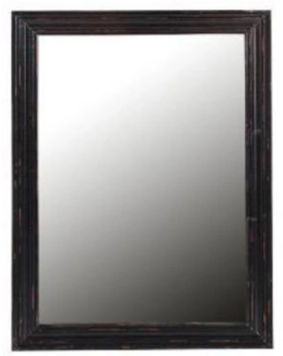 Country house style mirror vintage black 73 x 4 x H. 100 cm - solid wood wall mirror - country house style furniture