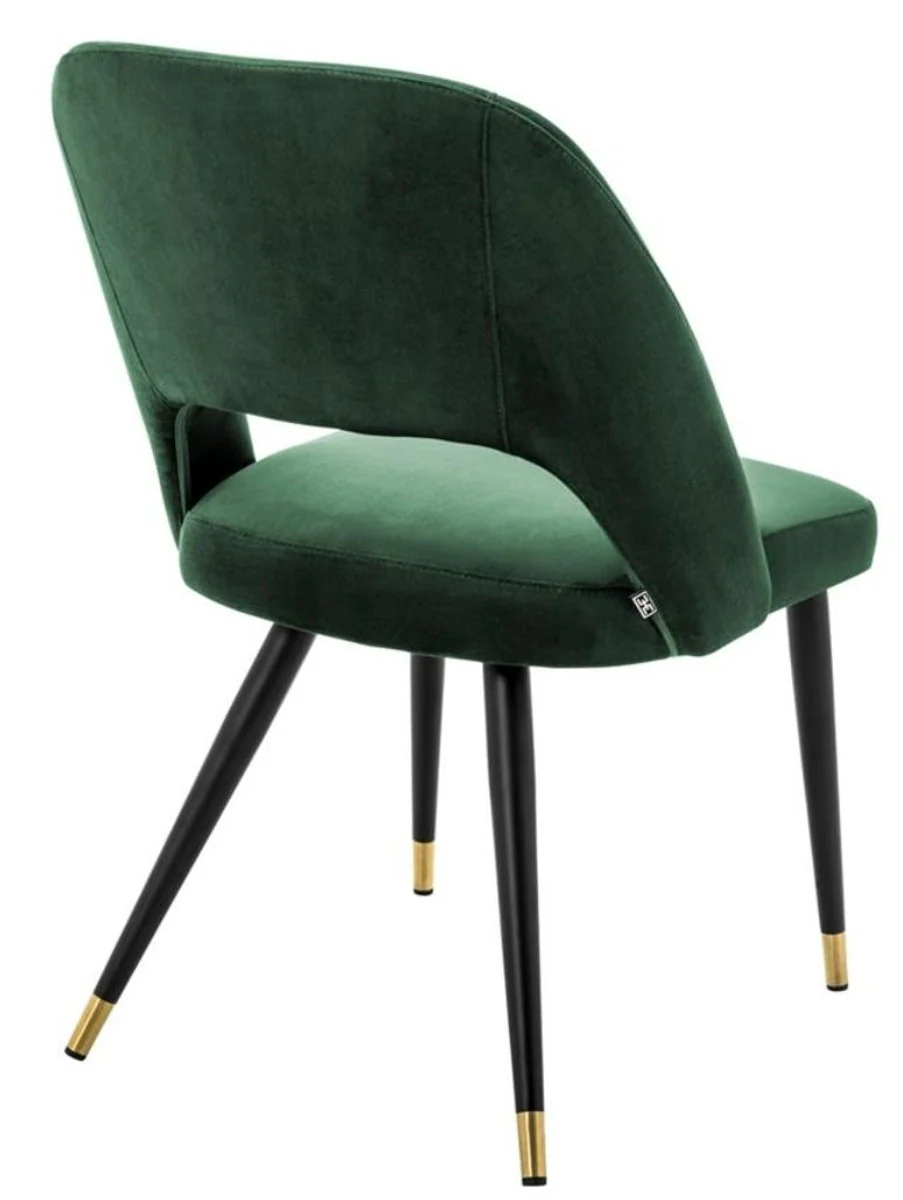 Luxury dining room chair green / black 52 x 58 x H. 85 cm - Luxury dining room furniture