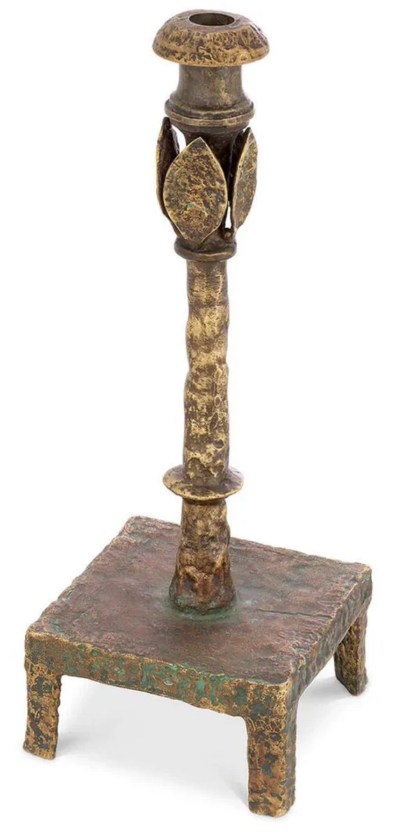 Luxus Kerzenhalter Vintage Messing 15 x 15 x H. 41 cm - Metall Kerzenständer - Hotel & Restaurant Deko Accessoires - Luxus Qualität