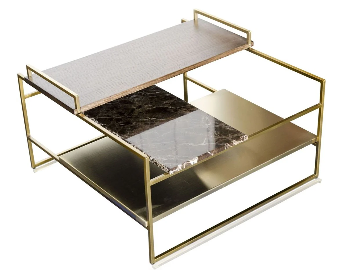 Luxury coffee table gold 60 x 60 x H. 36.5 cm - designer living room table
