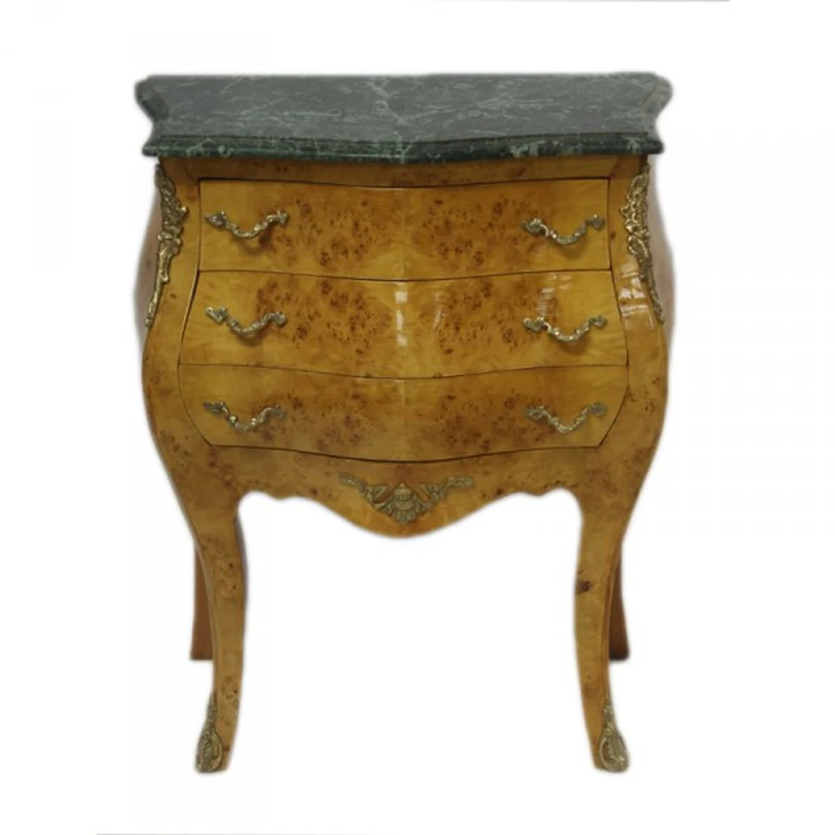Baroque chest of drawers with marble top made of walnut H 75 cm, W 60 cm - bedside table console