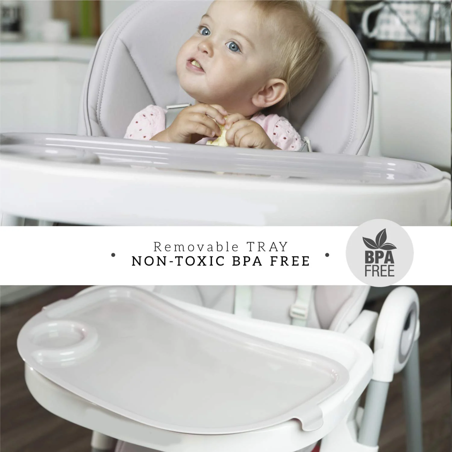 Hochstühle für Babys und Kleinkinder – Dunkelgrauer Silla para Comer de Bebe – Babyhochstuhl in 7 verschiedenen Höhen verstellbar