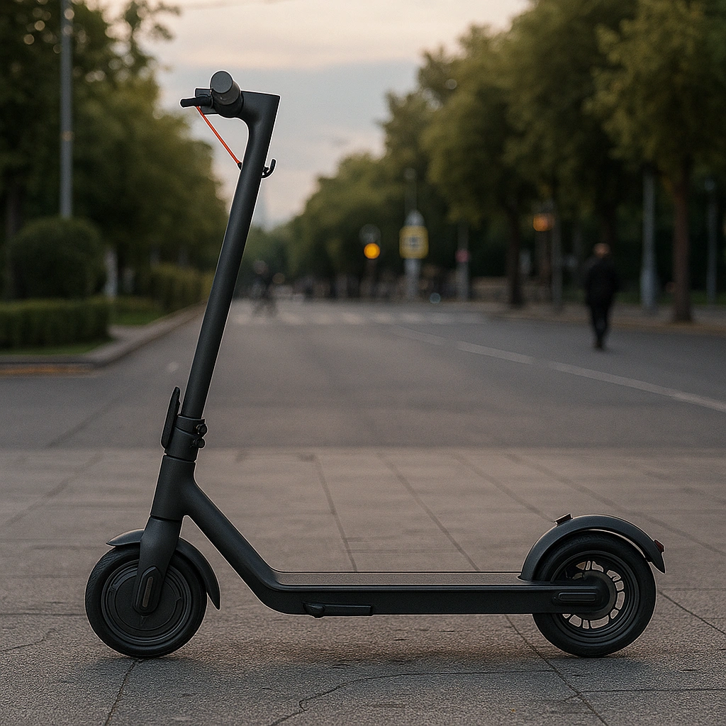 Schwarzer/stählerner Kinderroller